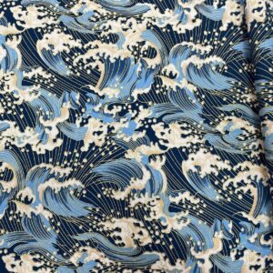 Cotton Fabric by The Yard, 0.55 Yard 58 Inch Wide Precut, 100% Cotton, Bronzing Design Floral Print Fabrics for Sewing Quilting Crafting (08- Design, Blue)