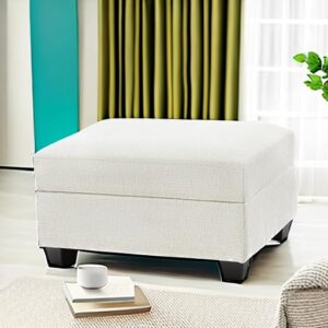 VanAcc Sofa Ottoman with Storage, Modern Sofa- Upholstered Ottoman, Comfy Sofa Couch with Extra Deep Seats, Sofa Couch for Living Room Bedroom, Beige Chenille