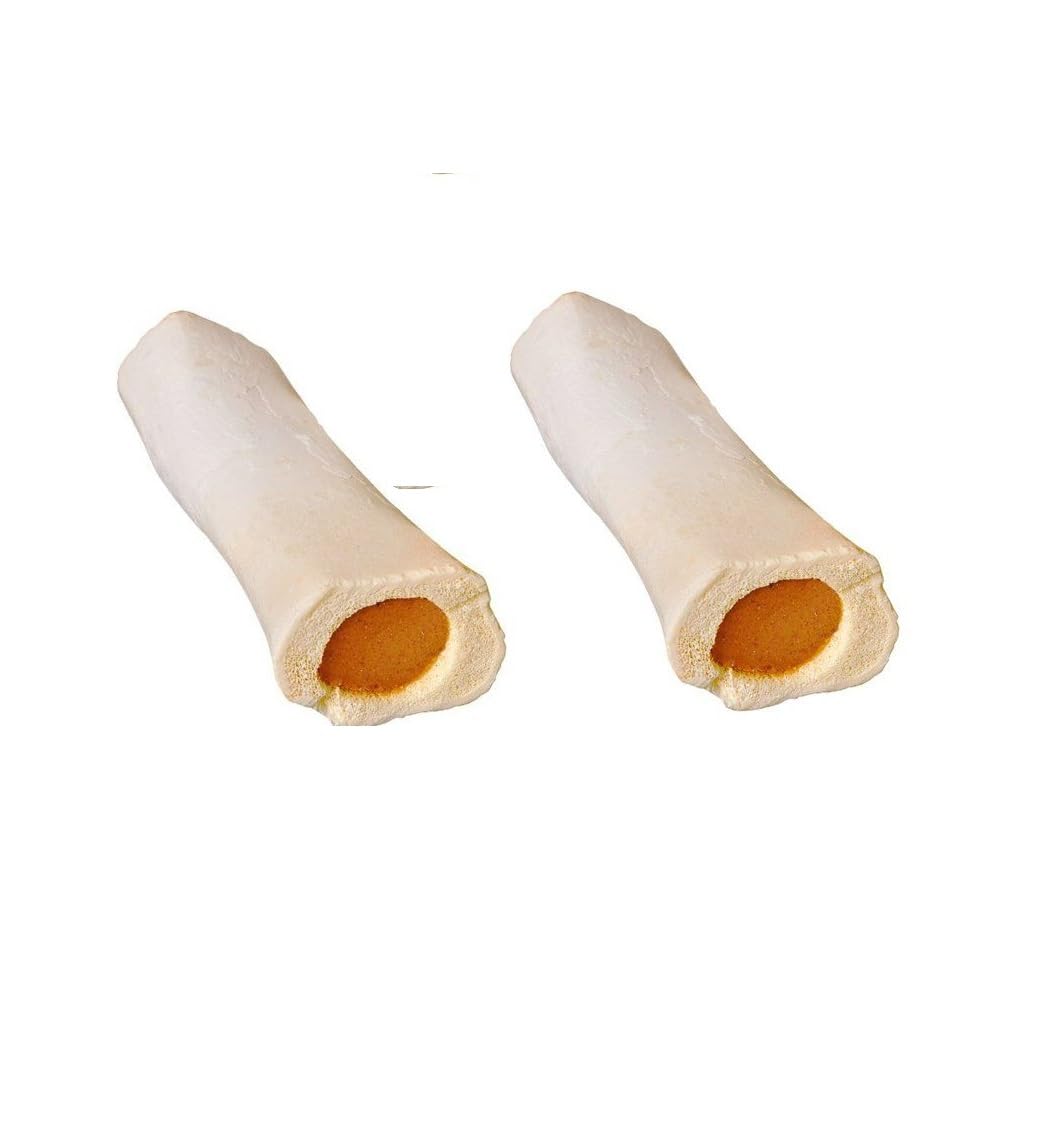 MPP Stuffed Cheese 6 Inch Shin Dog Bones Refillable Dental Chew Delicious and Nutritious (2 Bones)