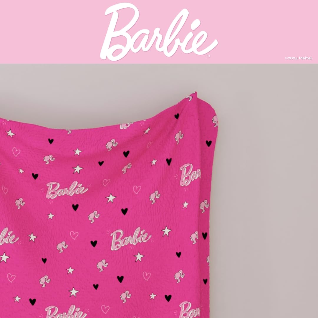 Franco Collectibles Barbie Super Soft Micro Raschel Throw, Barbiecore, 50 in x 70 in, (Officially Licensed Product)