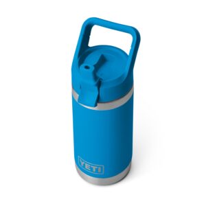 yeti rambler jr. 12 oz kids bottle, with straw cap, big wave blue