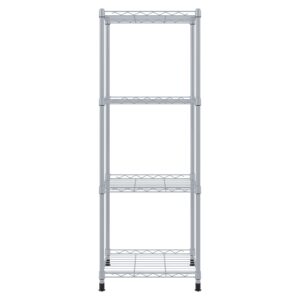 ZHAZHADI 4 Tier Fixed Layer Spacing Storage Shelf Metal Storage Rack Wire Shelving Unit Storage Shelves Metal 528Lbs Capacity 17" L x 13" W x 47" H for Pantry Closet Kitchen Laundry Grey