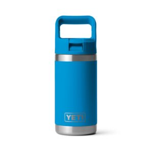 YETI Rambler Jr. 12 oz Kids Bottle, with Straw Cap, Big Wave Blue