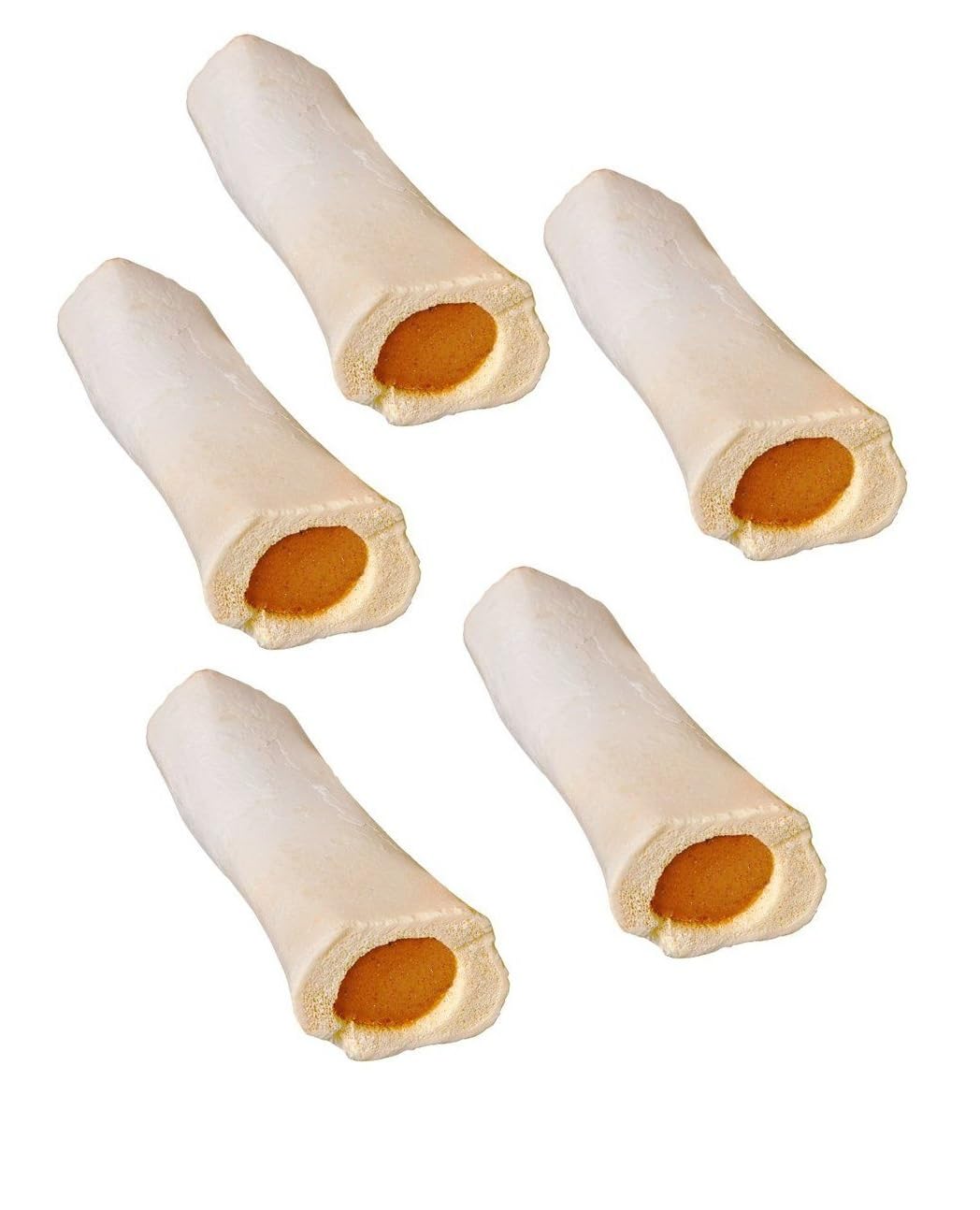 MPP Stuffed Cheese 6 Inch Shin Dog Bones Refillable Dental Chew Delicious and Nutritious (2 Bones)