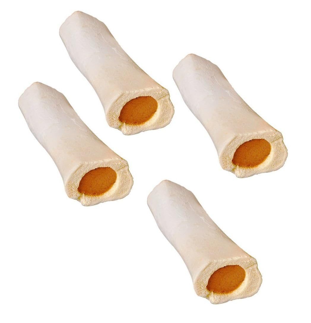 MPP Stuffed Cheese 6 Inch Shin Dog Bones Refillable Dental Chew Delicious and Nutritious (2 Bones)