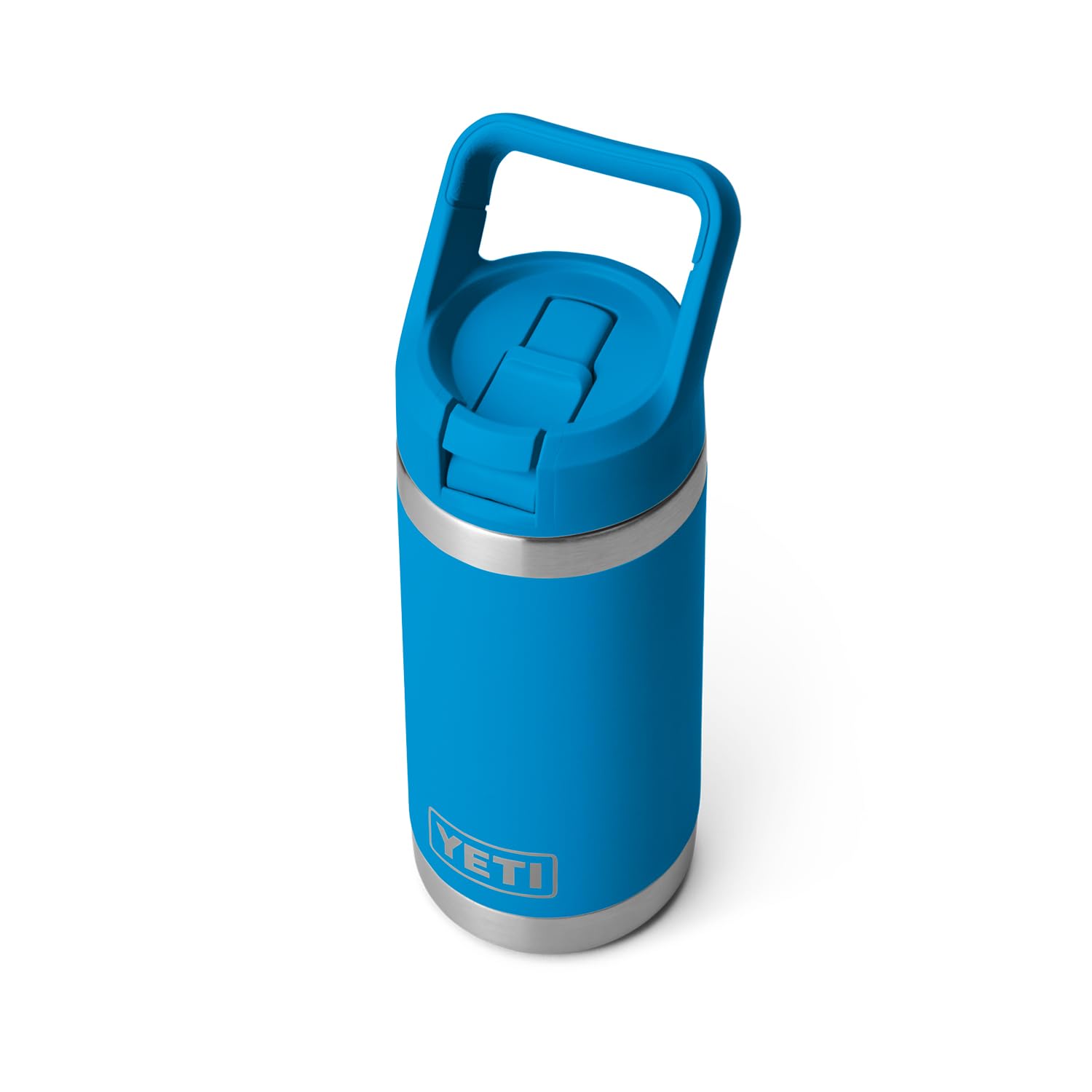 YETI Rambler Jr. 12 oz Kids Bottle, with Straw Cap, Big Wave Blue