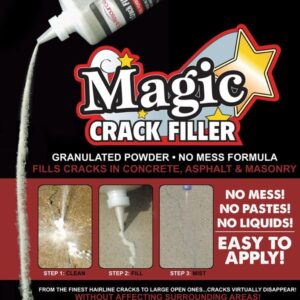 Magic Crack Filler 2LB Concrete Slab Gray, for Filling in Concrete Cracks on Driveways, Walkways and Patios. Installs Easily Dry Granular No Mess and DIY (Gray, 1)