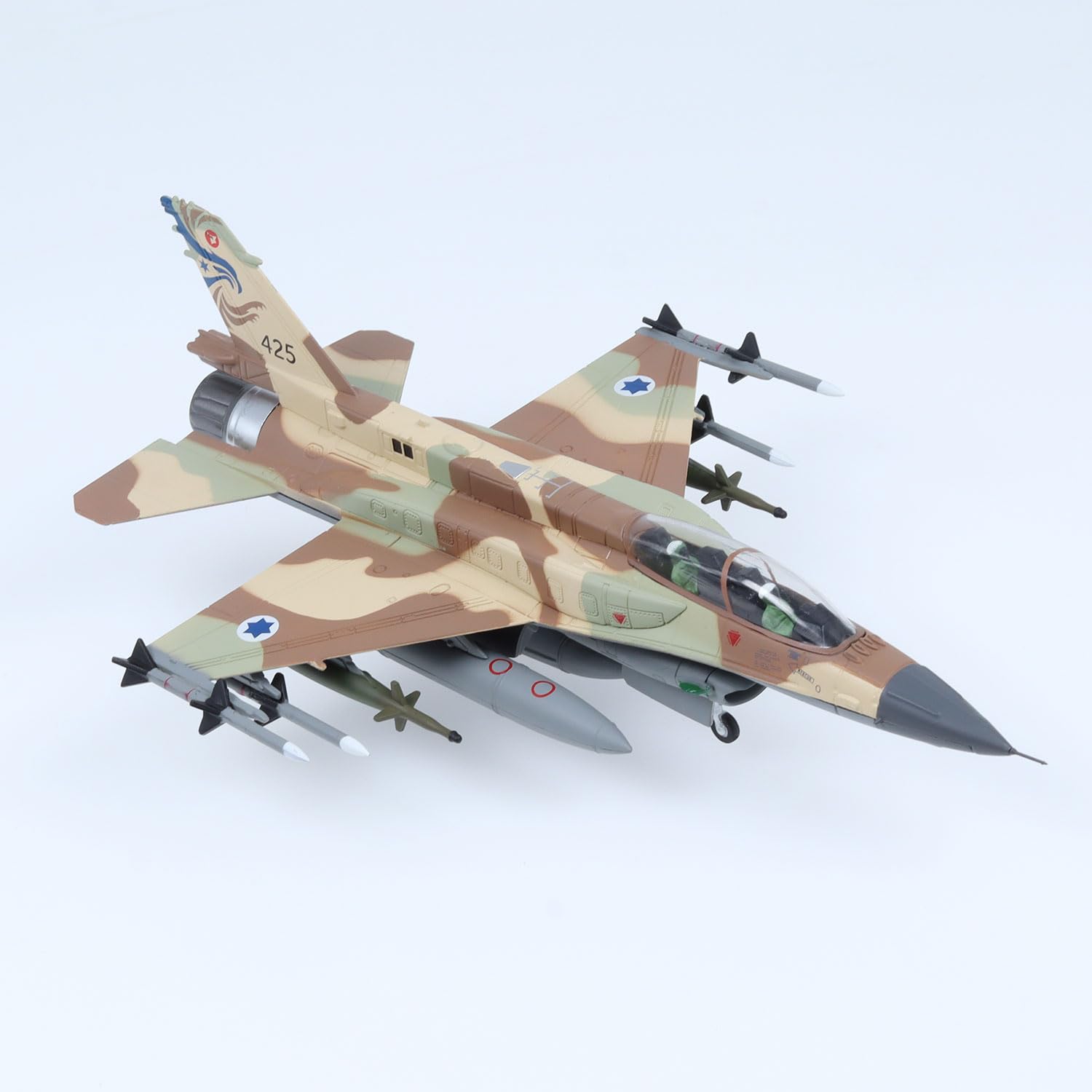 vdakyurm F-16I Storm Israeli Air Force Attack Falcon Fighter Model Planes 1:72 Scale Diecast Military Airplane Models for Collection and Gift