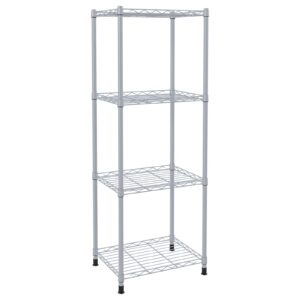 ZHAZHADI 4 Tier Fixed Layer Spacing Storage Shelf Metal Storage Rack Wire Shelving Unit Storage Shelves Metal 528Lbs Capacity 17" L x 13" W x 47" H for Pantry Closet Kitchen Laundry Grey