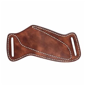 Tourbon Leather Fixed Blade Knife Sheath for Belt Knives Holder Cross Draw Right Side Carry Open Top EDC Tools Holster, Brown