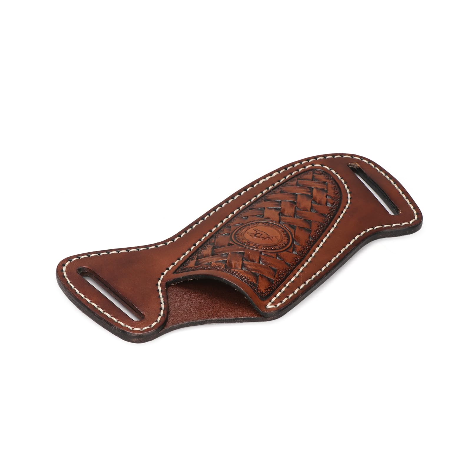 Tourbon Leather Fixed Blade Knife Sheath for Belt Knives Holder Cross Draw Right Side Carry Open Top EDC Tools Holster, Brown