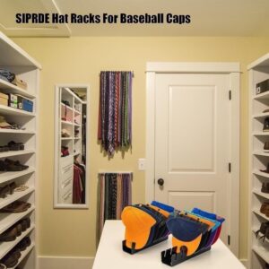 QKEWURO 2024 New Hat Stand for Baseball Caps Display and Organizer , No Install Acrylic Hat Holder for 14 Baseball Caps for Bedroom, Closet, Dresser (2PCS)