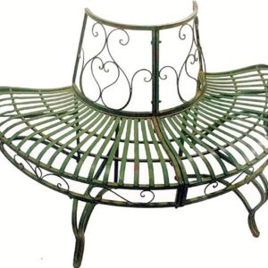 Generic Half Round Tree Bench 30.5"" High- Iron - Antique Green Finish, Large