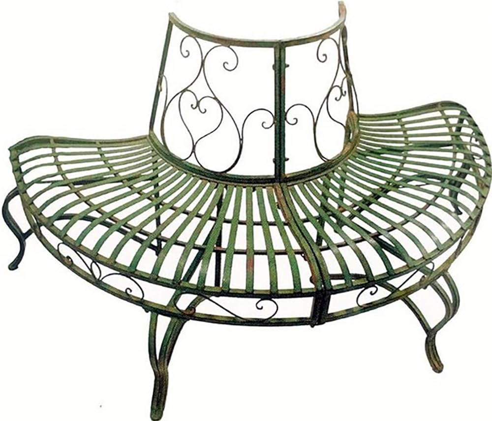 Generic Half Round Tree Bench 30.5"" High- Iron - Antique Green Finish, Large