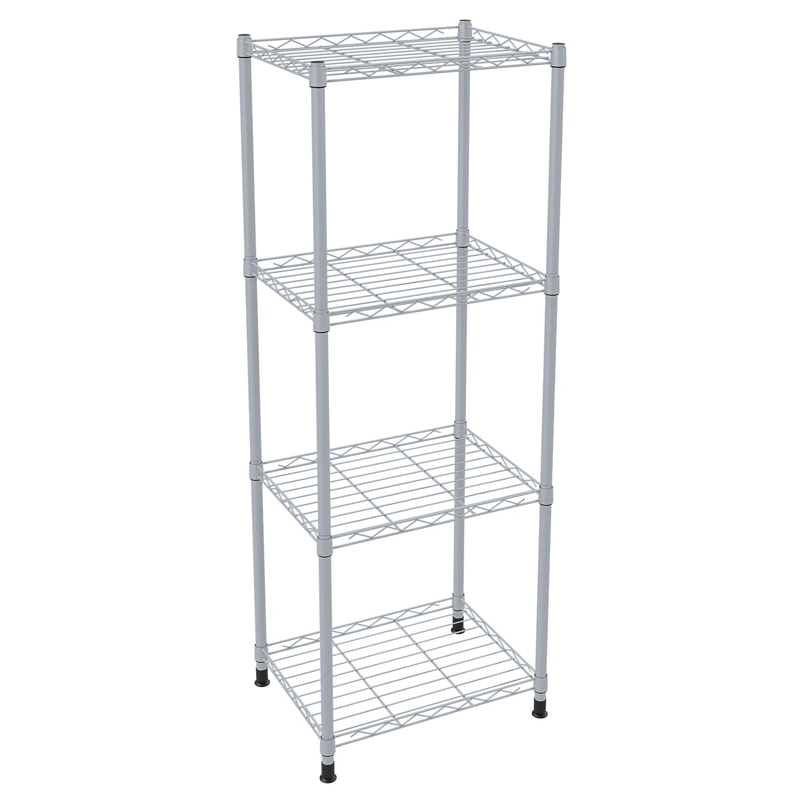 ZHAZHADI 4 Tier Fixed Layer Spacing Storage Shelf Metal Storage Rack Wire Shelving Unit Storage Shelves Metal 528Lbs Capacity 17" L x 13" W x 47" H for Pantry Closet Kitchen Laundry Grey