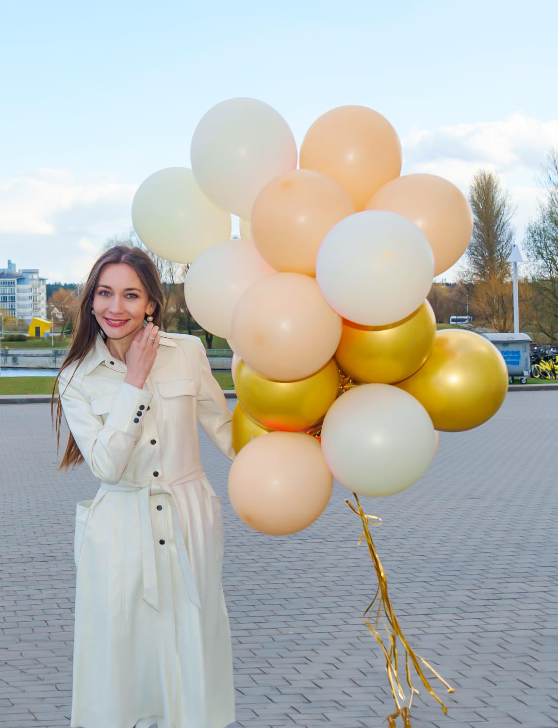 White Sand Gold Balloons,12 Inch 60pcs Beige Nude Balloons with Gold Latex Balloons,Nude Beige Cream Neutral Balloons for Graduation Birthday Boho Baby Shower Mother's Day Wedding