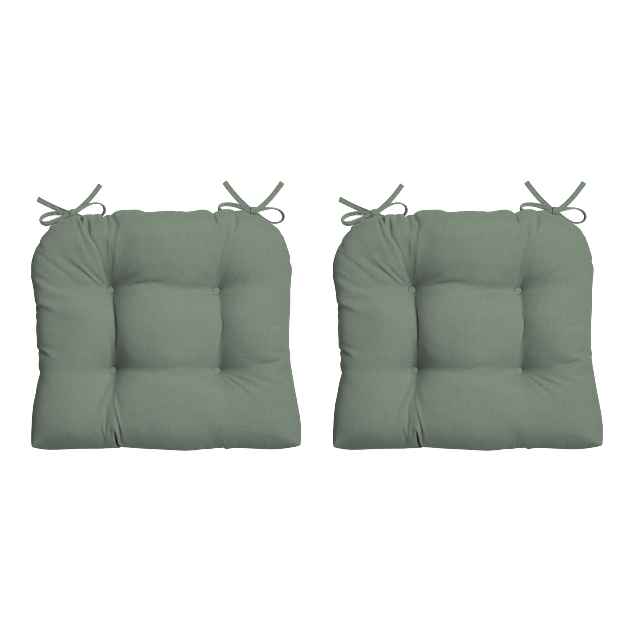 Arden Selections earthFIBER Outdoor Rocking Chair Cushion, 2 Pack, 20 x 18, Rain-Proof, Fade Resistant, Tufted Plush Cushion for Rocking and Wicker Chairs 20 x 18, Sage Green Texture