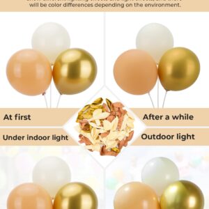 White Sand Gold Balloons,12 Inch 60pcs Beige Nude Balloons with Gold Latex Balloons,Nude Beige Cream Neutral Balloons for Graduation Birthday Boho Baby Shower Mother's Day Wedding