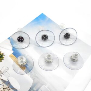 Juxiamal 6pcs Screw Suction Cups Glass Suction Pads 40mm Clear PVC Plastic Sucker Pads Without Hook Extra Strong Suction Power Holder for Bathroom Wall Window Car Shade License Plates