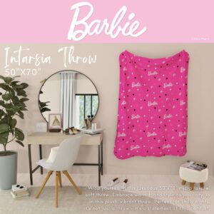 Franco Collectibles Barbie Super Soft Micro Raschel Throw, Barbiecore, 50 in x 70 in, (Officially Licensed Product)