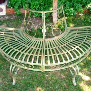 Generic Half Round Tree Bench 30.5"" High- Iron - Antique Green Finish, Large