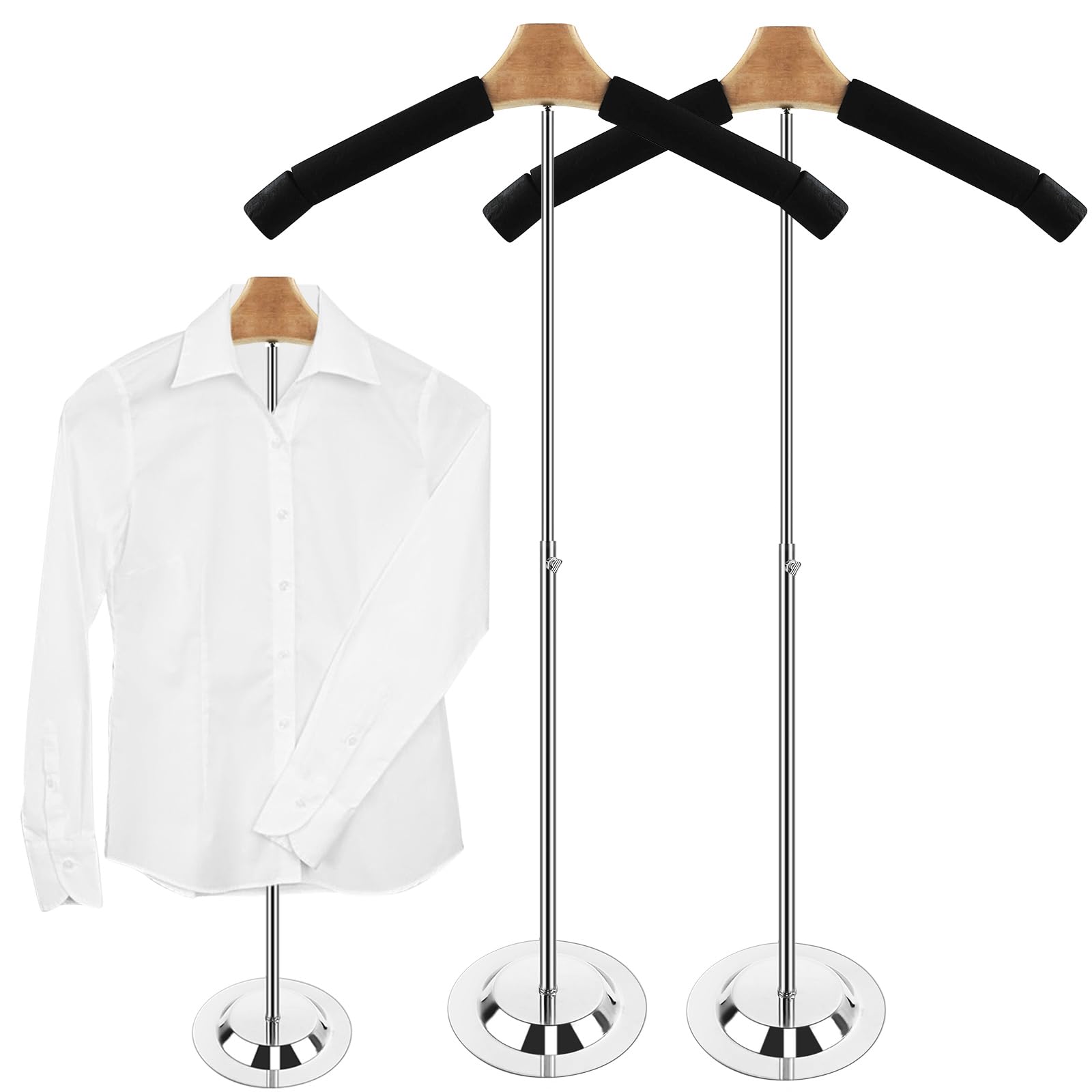 YEXEXINM 2 Pack Adjustable T Shirt Display Flexible Shoulder Stand，17- 31 InchT Shirt Display Stand for Clothing Garment Coat Retail Vendor，Shirt Rack，Metal Clothing Display Rack