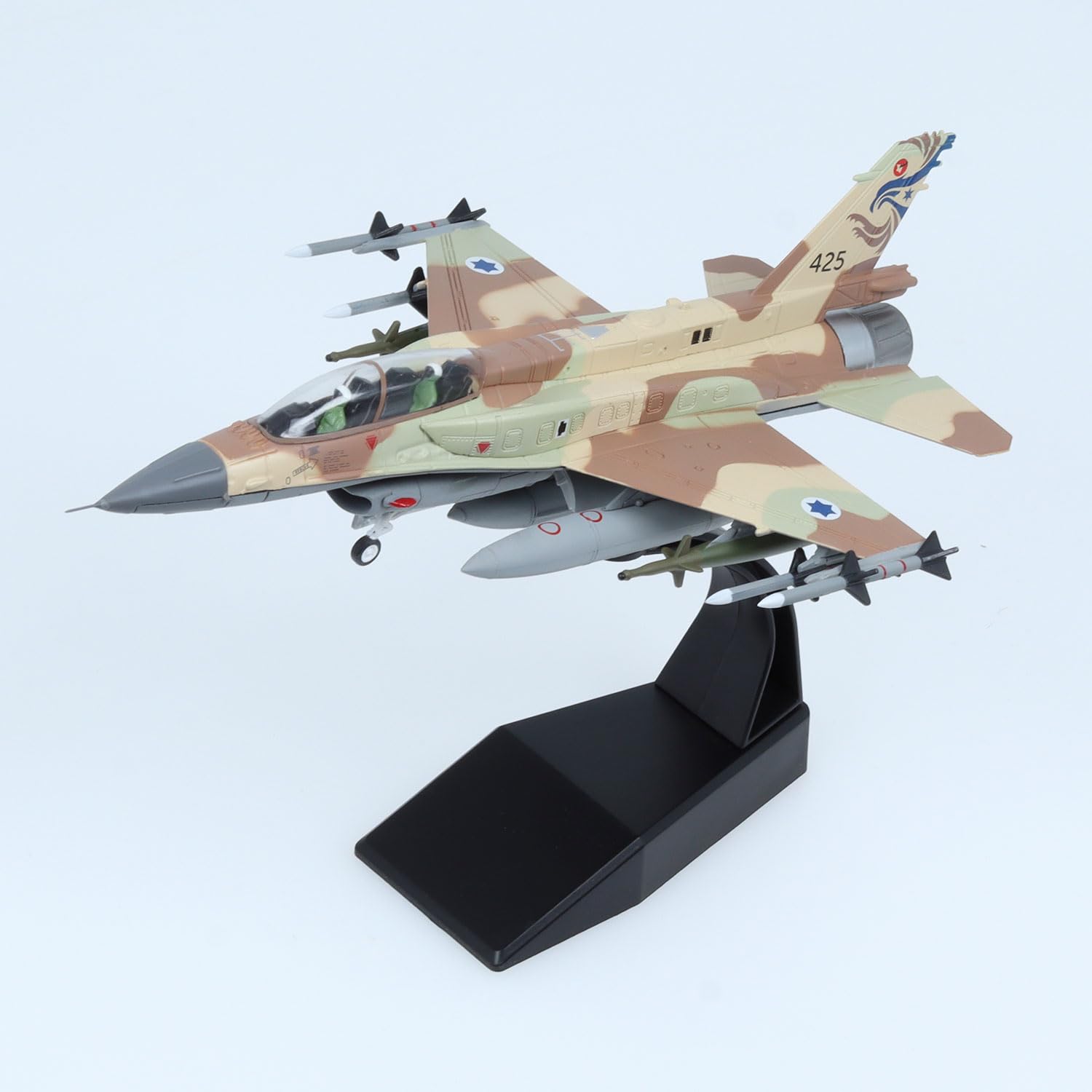 vdakyurm F-16I Storm Israeli Air Force Attack Falcon Fighter Model Planes 1:72 Scale Diecast Military Airplane Models for Collection and Gift