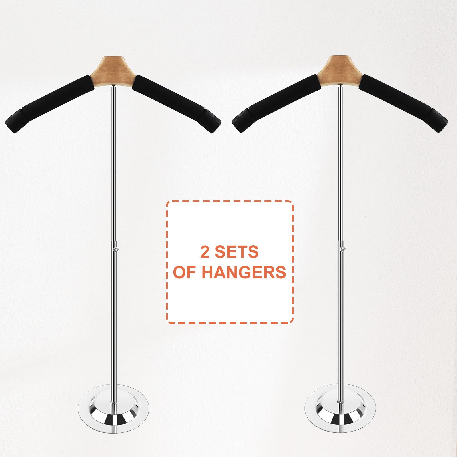 YEXEXINM 2 Pack Adjustable T Shirt Display Flexible Shoulder Stand，17- 31 InchT Shirt Display Stand for Clothing Garment Coat Retail Vendor，Shirt Rack，Metal Clothing Display Rack