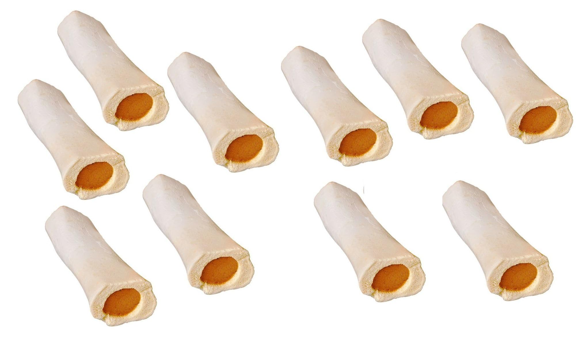 MPP Stuffed Cheese 6 Inch Shin Dog Bones Refillable Dental Chew Delicious and Nutritious (3 Bones)