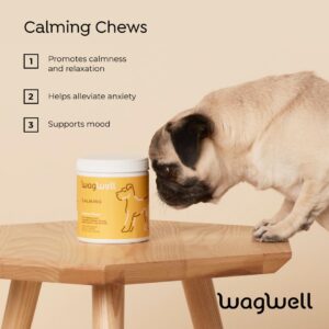 WagWell Ahiflower Omega Oil Dog Chews, Mobility & Calming Chews Bundle - Skin, Coat, Hip and Joint Supplement for Dogs - Anxiety Relief