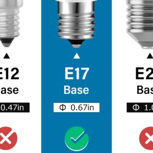 KEIVO E17 Intermediate Base LED Light Bulbs, 6W(60 Watt Equivalent), Daylight 5000K, 600lm, G14 LED Bulb for Ceiling Fan, Non-Dimmable, Pack of 4