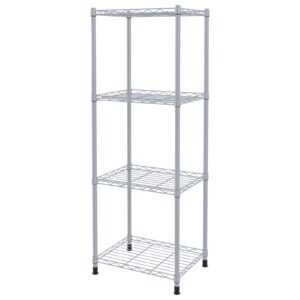 ZHAZHADI 4 Tier Fixed Layer Spacing Storage Shelf Metal Storage Rack Wire Shelving Unit Storage Shelves Metal 528Lbs Capacity 17" L x 13" W x 47" H for Pantry Closet Kitchen Laundry Grey