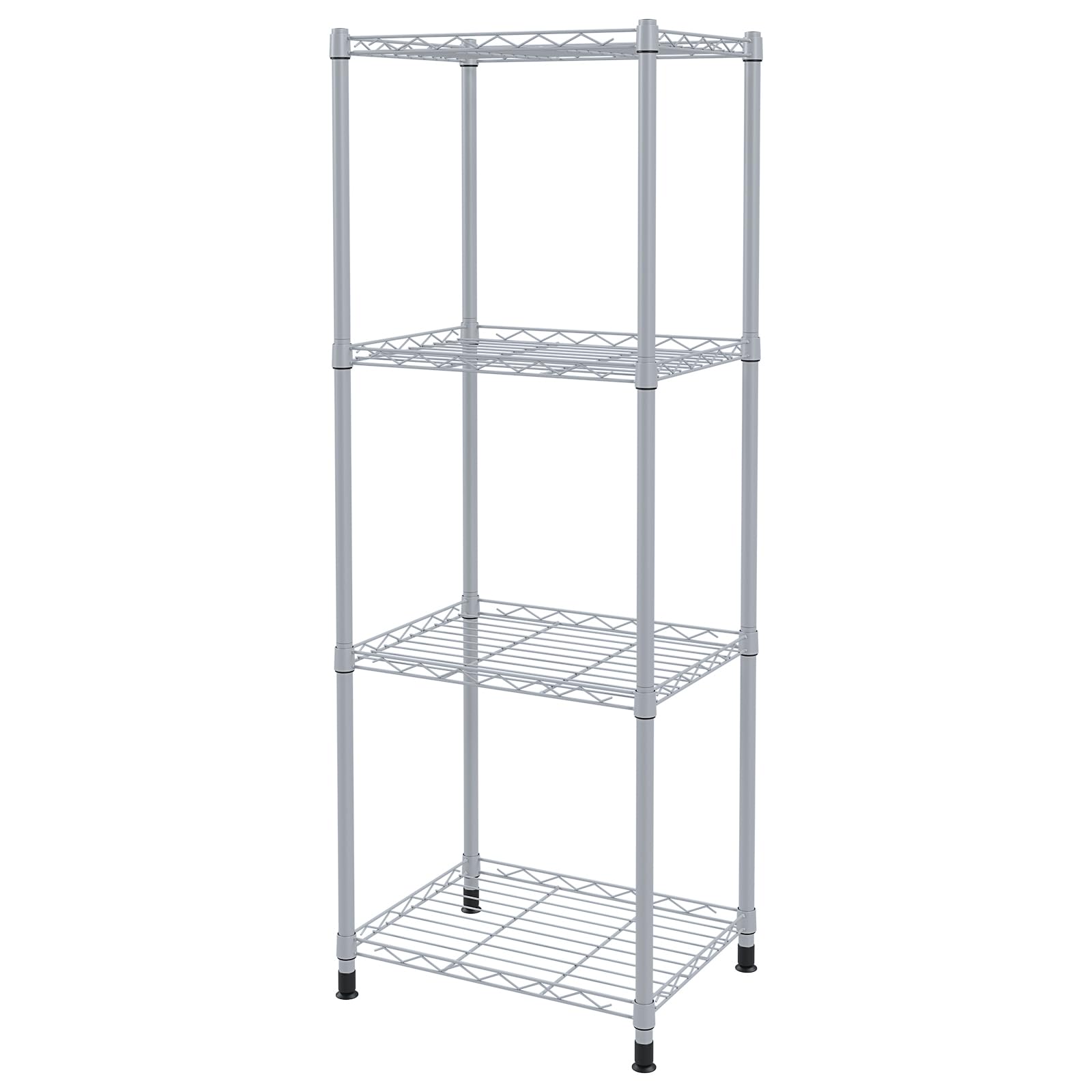 ZHAZHADI 4 Tier Fixed Layer Spacing Storage Shelf Metal Storage Rack Wire Shelving Unit Storage Shelves Metal 528Lbs Capacity 17" L x 13" W x 47" H for Pantry Closet Kitchen Laundry Grey