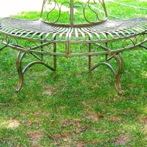 Generic Half Round Tree Bench 30.5"" High- Iron - Antique Green Finish, Large