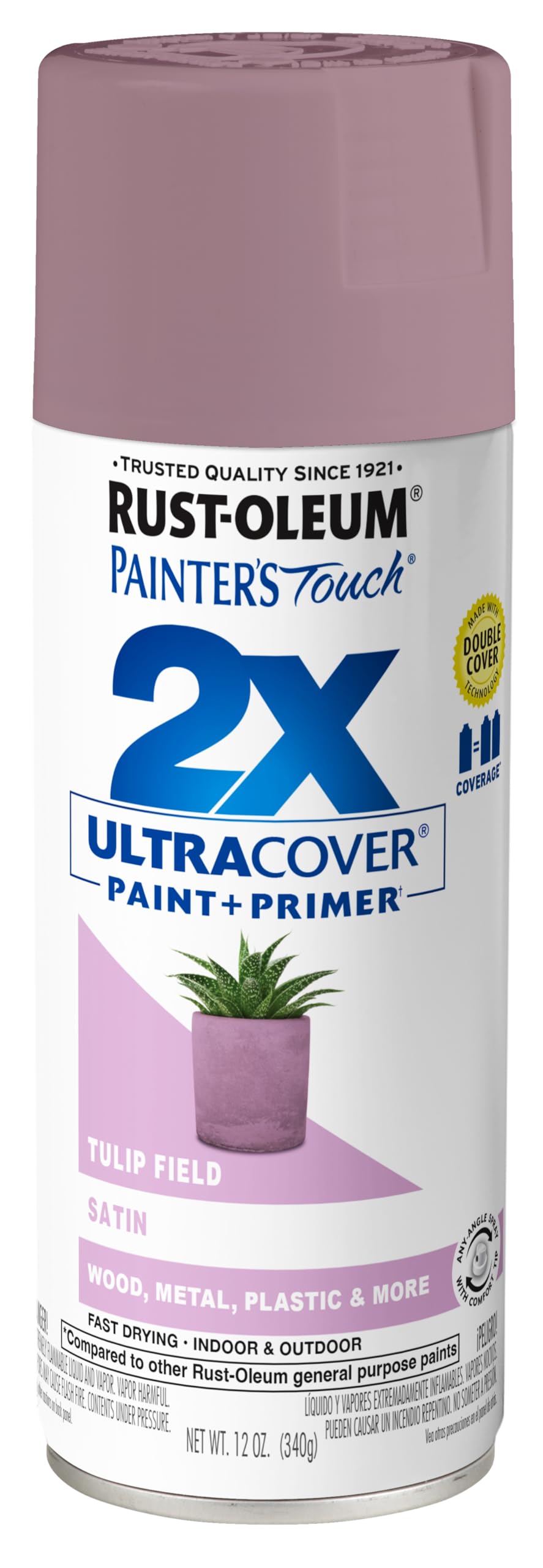 Rust-Oleum 389909- Painter's Touch 2X Ultra Cover Spray Paint, 12 oz, Tulip Field