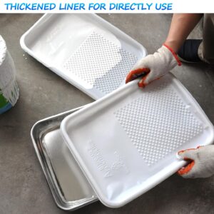 Great Andrew 9-Inch Paint Tray Liner, 21 PCS Plastic Paint Roller Tray Liner Set, Disposable Paint Pan Liners for Painting Projects, Painting Walls, Floors, Home Improvement, DIY Projects