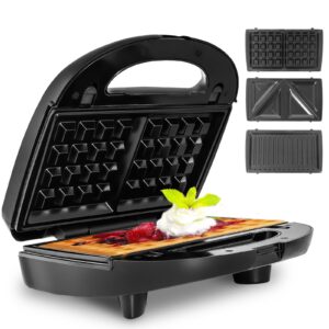 electric waffle maker with removable plates non-stick waffle sandwich maker