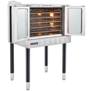 WILPREP Natural Gas Convection Oven, Single Deck Commercial Gas Convection Oven with 54000 BTU, 7 cu ft Capacity, 38" Full Size Conventional Oven for Commercial Restaurant Kitchen, NG, 120V