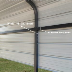 GAOMON 13' x 21' x 10' Metal Carport, with Heavy Duty Galvanized Steel Roof and Reinforced All-Metal Frame, Permanent Shelter for Agricultural Machinery, Carport for Cars, Boats, Trucks, and Tractors