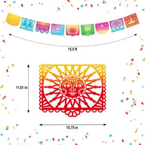 Mexican Party Banners, Papel Picado Banner - Cinco de Mayo, Fiesta Party Decorations, Dia De Los Muertos Decor, Day of The Dead Decorations, 5 Packs 82 Ft Long