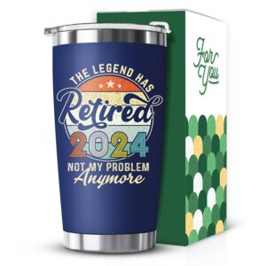 hexmoz retirement gifts for men, women 2024, best gifts for retirement men, funny retirement gifts for men, man - the legend has retired, happy retirement party decorations for men - 20oz tumbler cup