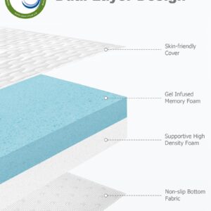 Slumbrae [Twin XL] Mattress Topper, 3" Mattress Topper Twin Extra Long, Memory Foam Mattress Topper Twin XL for College Dorm with Removable Cover and Straps, White