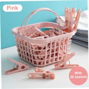 Coat Hangers Pegs for Washing Line 31Psc Non Slip Windproof PP Material Pegs with Basket Multifunctional Fastening Waterproof Laundry Pegs with Durable Spring