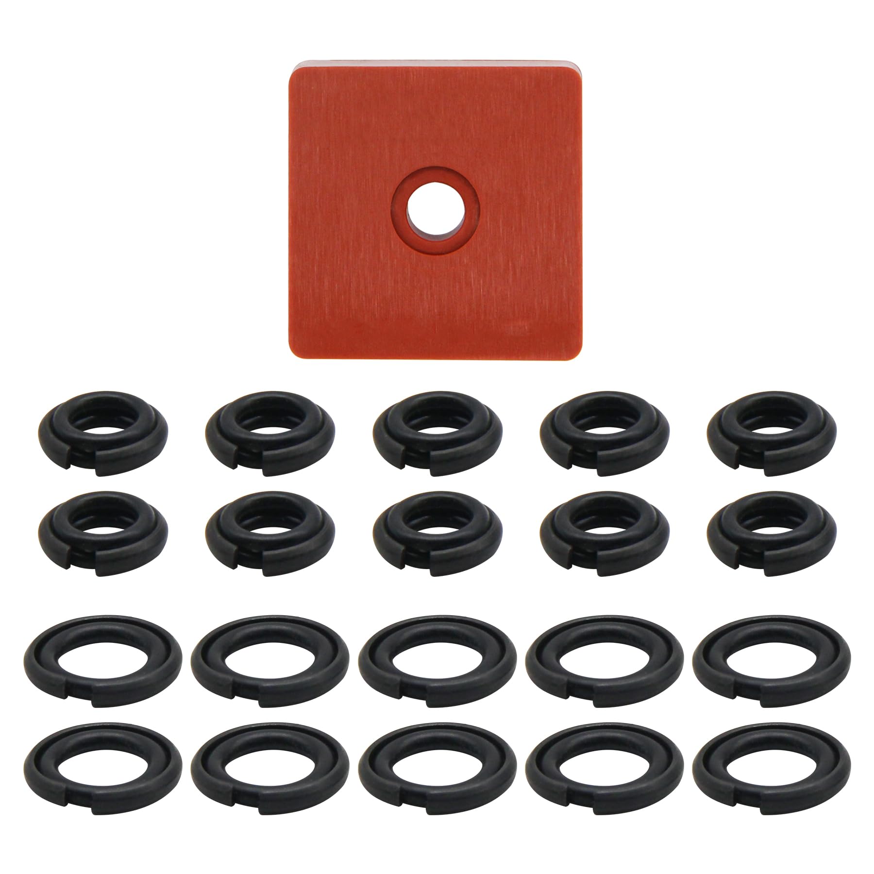 RURBRIN 10+10 Sets 3/8" & 1/2" Impact Wrench Retainer Rings with O-ring, Fit For Electric/Pneumatic Wrench, Including Anvil Retaining Ring Install Tool (Red)