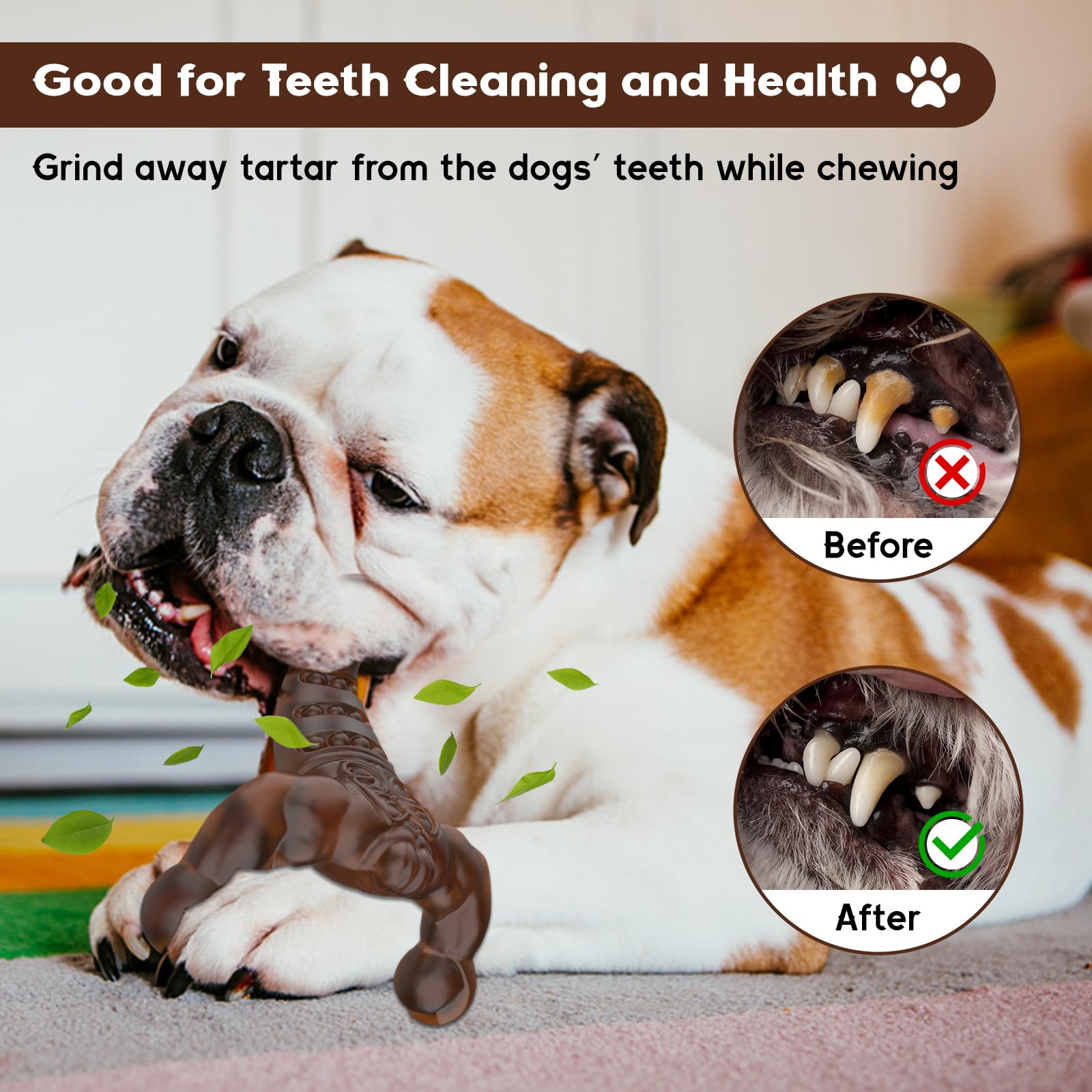 Dog-Chew-Toys-for-Aggressive-Chewers - Real Bacon Flavored, Indestructible Tough Dog Bone Chew Toy for Medium/Large Breed Dogs, Best Extreme Toys to Keep Them Busy