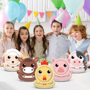 50 Count Farm Animals Party Paper Plates Farm Animal Shaped Disposable Plates Farm Birthday Plates Cake Animal Theme Party Plates for Birthday Baby Shower Farm House Fun Barnyard Animals Party Favors