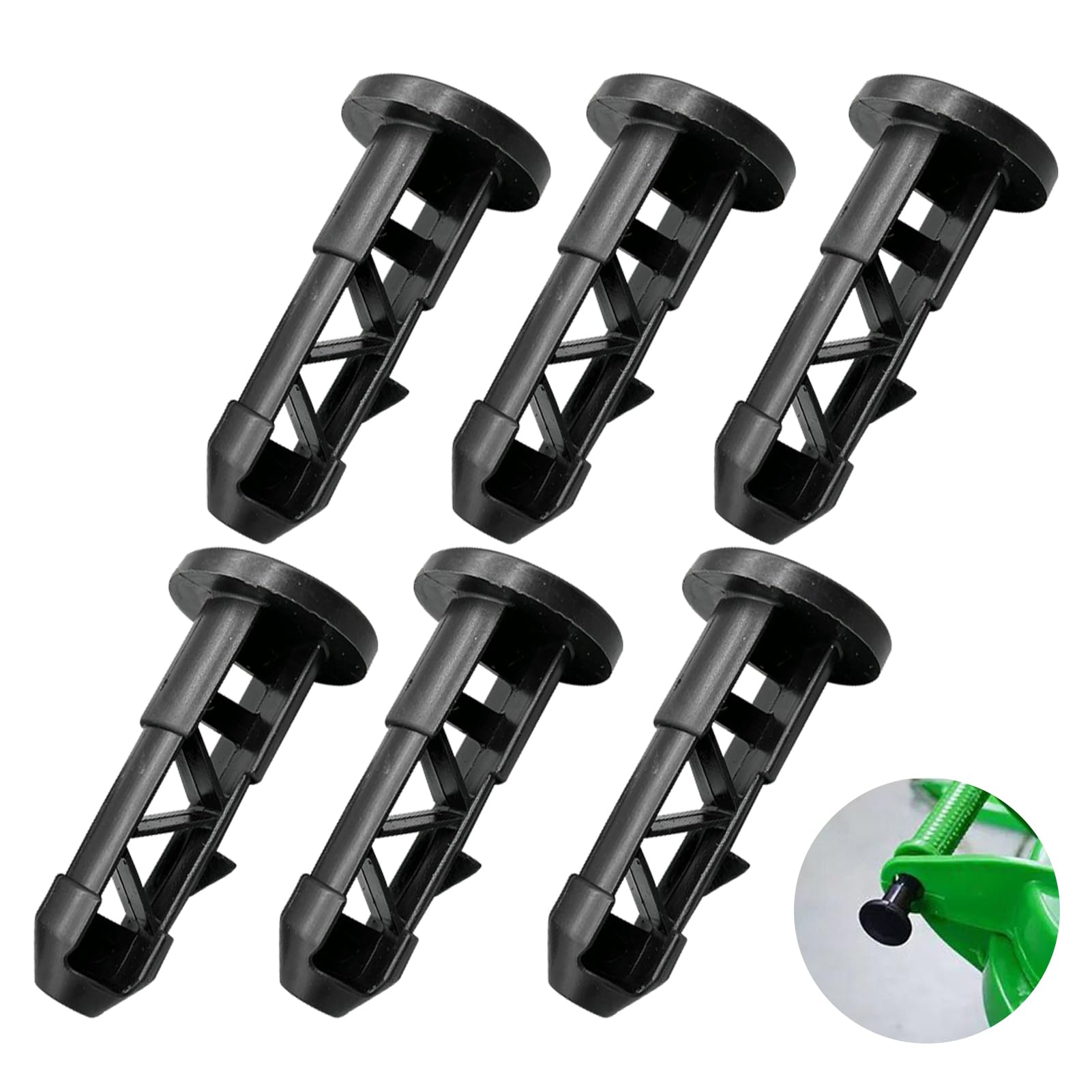 6pcs Wheelie Bin Lid Hinge Pins, Plastic Wheelie Bin Lock Bin Lid Hinge Pins Dustbin Lid Fixings Wheelie Bin Hinge Fits Most Standard Size Wheelie Bins(Black)