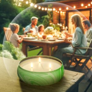 Citronella Candles Outdoor, WAXCANPY 3-Wick Citronella Candles with 160-180 Hours of Burning Time, 24oz Citronella Scented Candles Set for Home, Patio, Outdoor, Indoor, and Travel (2 Pack, 24oz)