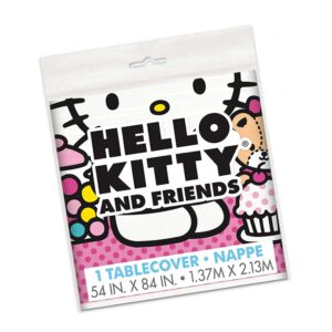 Unique Hello Kitty Birthday Decorations - Rectangular Plastic Tablecloth (Pack of 1) & Sticker (1)