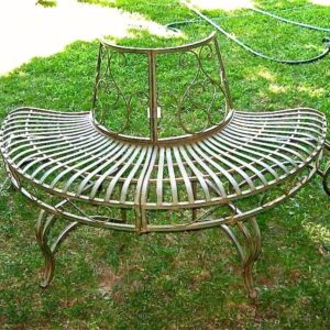 Generic Half Round Tree Bench 30.5"" High- Iron - Antique Green Finish, Large